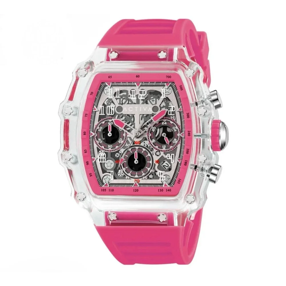 Invicta Pink Transparent Case Chronograph Watch